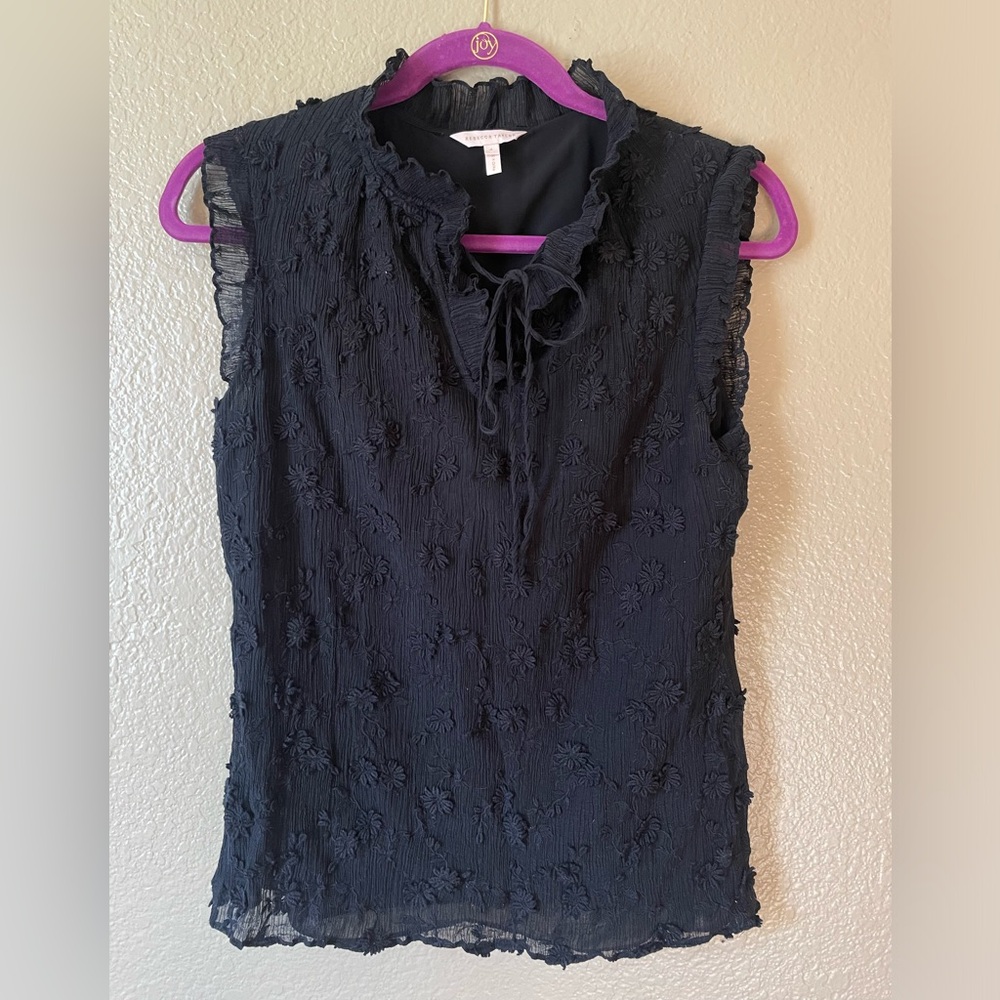 Rebecca Taylor floral appliqué blouse, size 4